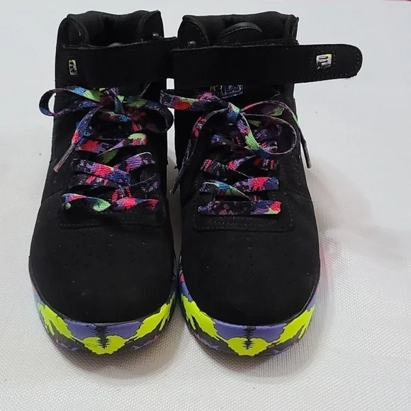 Fila Vulc 13 Paintball YOUTH Sneakers Shoes Black W/Florescent Splashes Sz 5 EUC - Picture 10 of 10